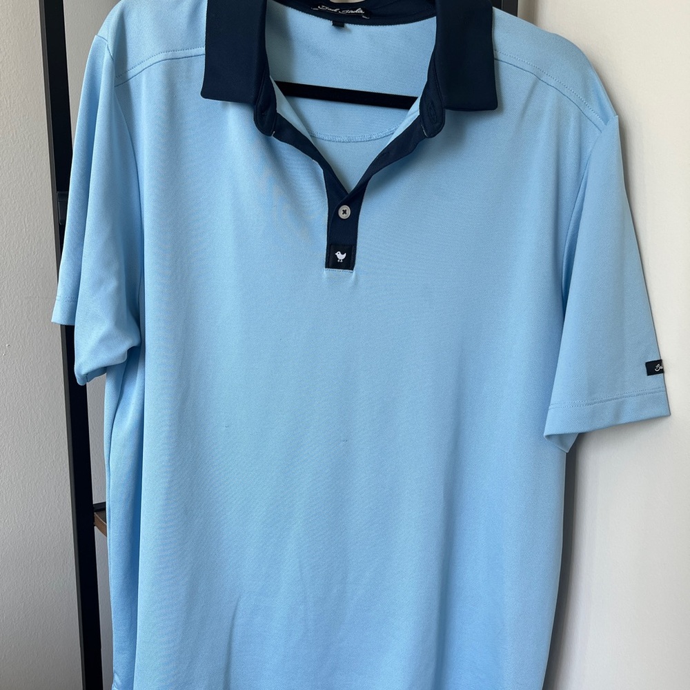 Bad Birdie Sky Blue Polo with Navy Accents